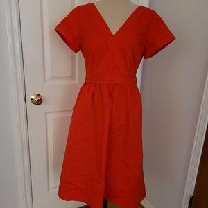 J Crew Red Midi Dress Size 6